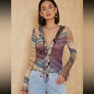 SHEIN Purple and Tan long sleeve blouse 💜💛